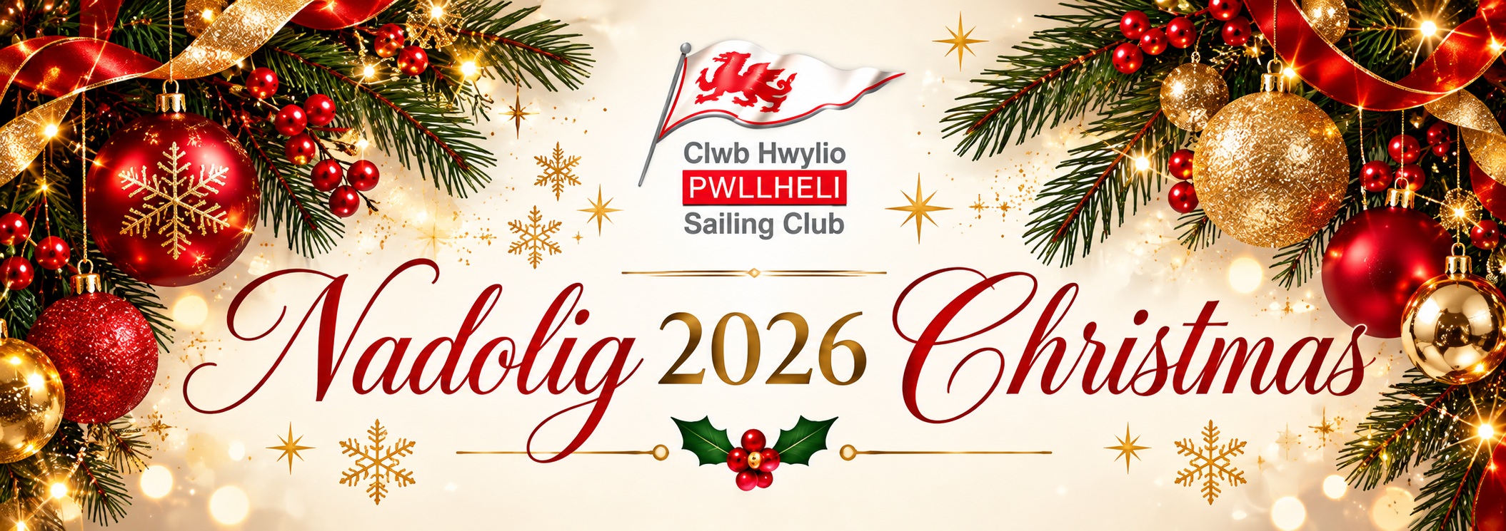 Pwllheli Sailing Club Christmas 2026 Banner